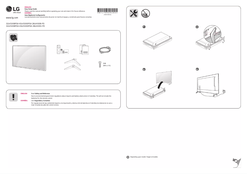 Page 1 de la notice Manuel utilisateur LG 43LK5000PSA