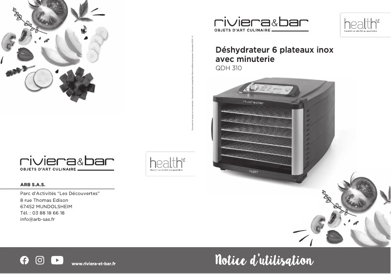 Page n°1 - Manuel utilisateur Riviera & Bar QDH310