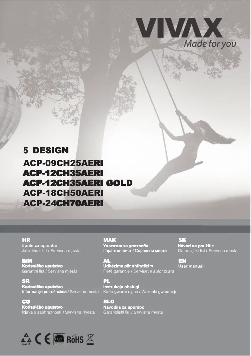 Image de la première page du manuel de l'appareil ACP-12CH35AERI GOLD