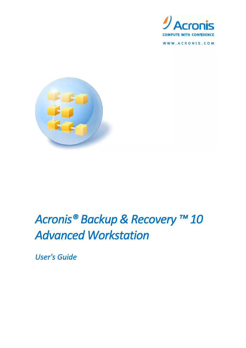 Page 1 de la notice Manuel utilisateur Avanquest Acronis Backup & Recovery 10 Advanced Workstation