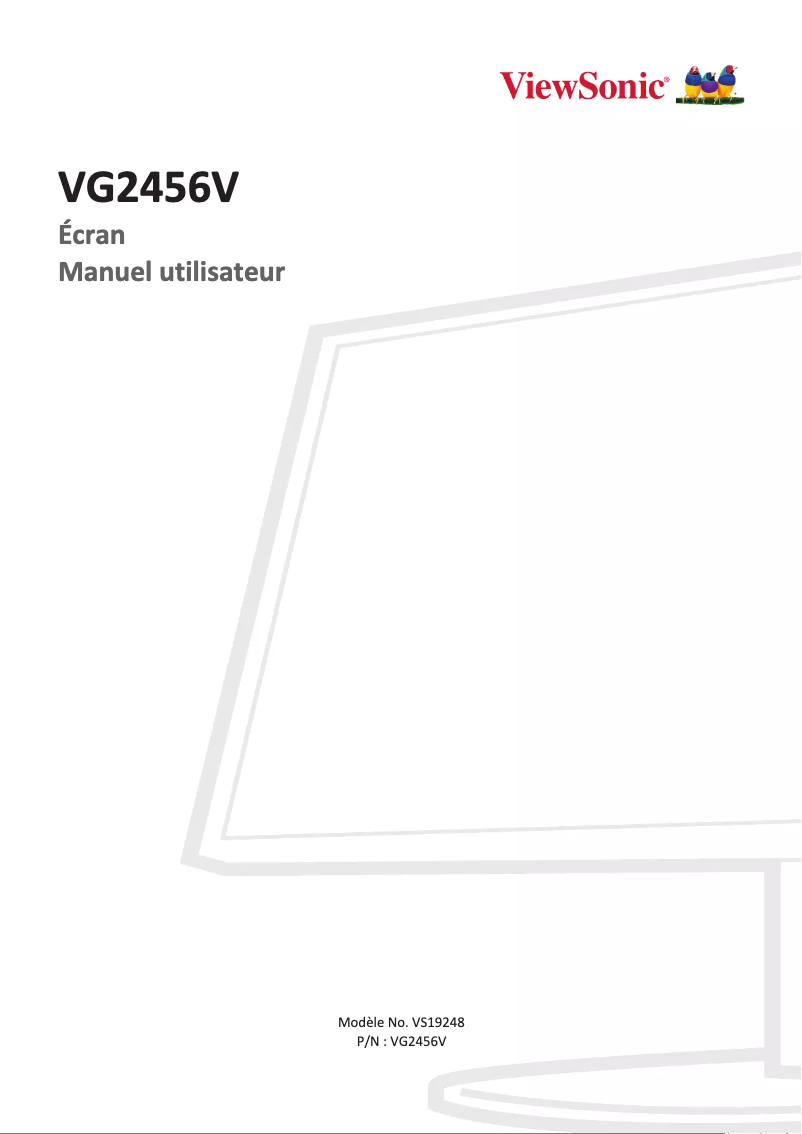 Page n°1 - Manuel utilisateur Viewsonic VG2456V