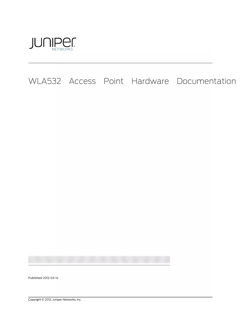 Page 1 de la notice Manuel utilisateur Juniper WLA322