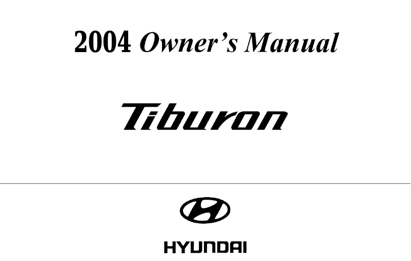 Page 1 de la notice Manuel utilisateur Hyundai Tiburon (2004)