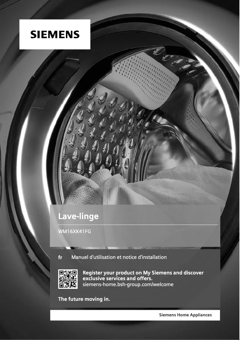 Image de la première page du manuel de l'appareil iQ700 WM16XK41FG washing machine