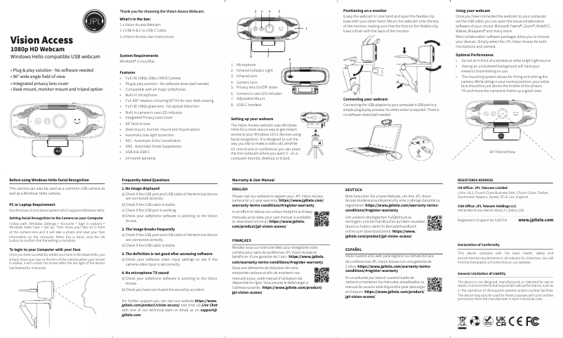 Image de la première page du manuel de l'appareil Vision Access