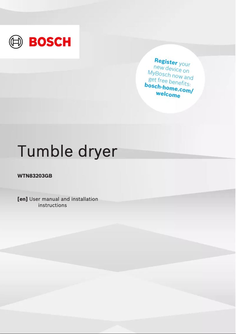 Page n°1 - Mode d'emploi Bosch WTN83203GB