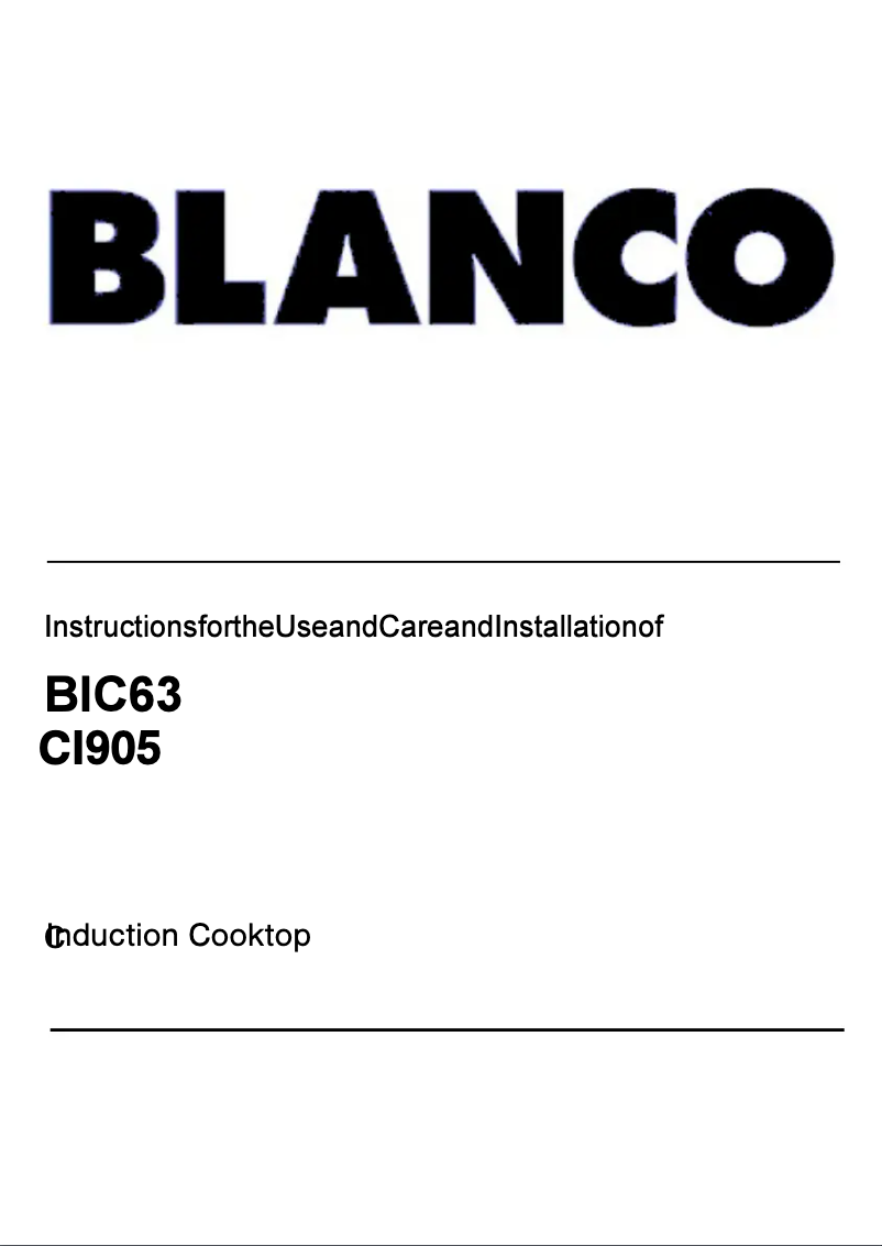Página 1 del manual Manual de usuario BLANCO CI905