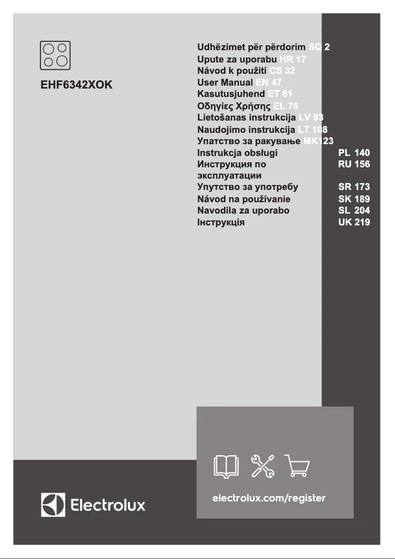 Page 1 de la notice Manuel utilisateur Electrolux EHF6342XOK
