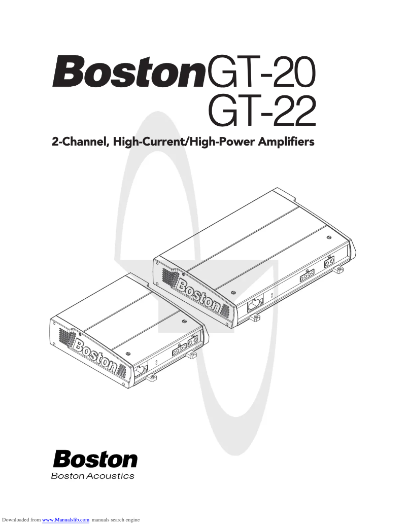 Page 1 of the manual User Manual Boston Acoustics GT 20
