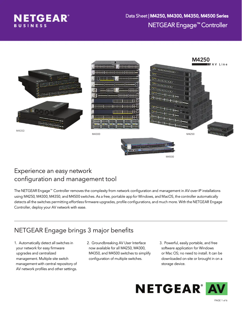 Page n°1 - Fiche technique Netgear Engage Controller