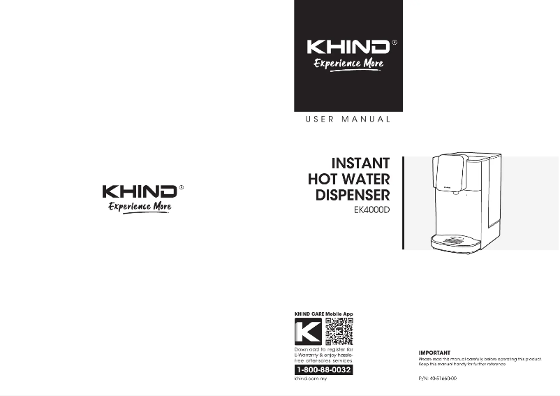 Page n°1 - Manuel utilisateur Khind EK4000D