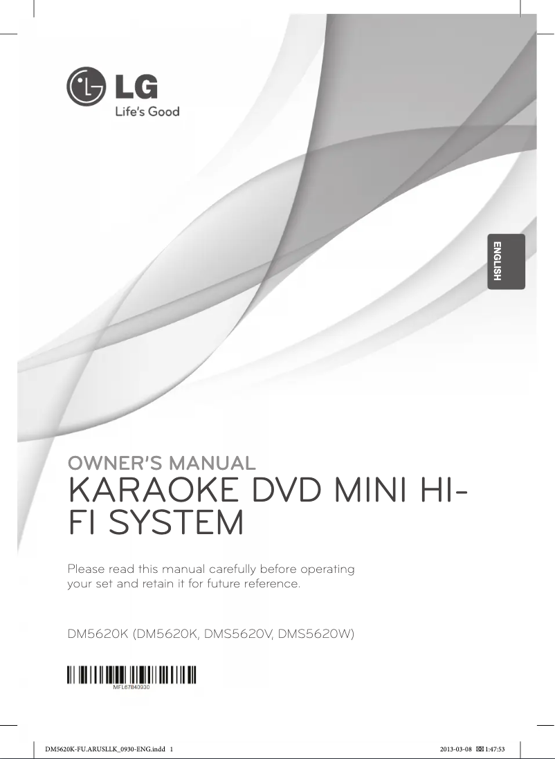 Page 1 de la notice Manuel utilisateur LG DM5620K