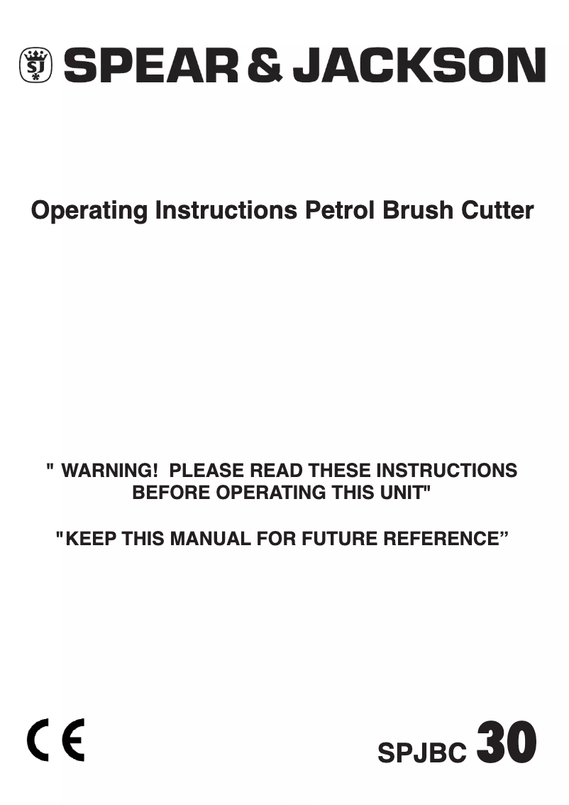 Image de la première page du manuel de l'appareil SPJBC 30