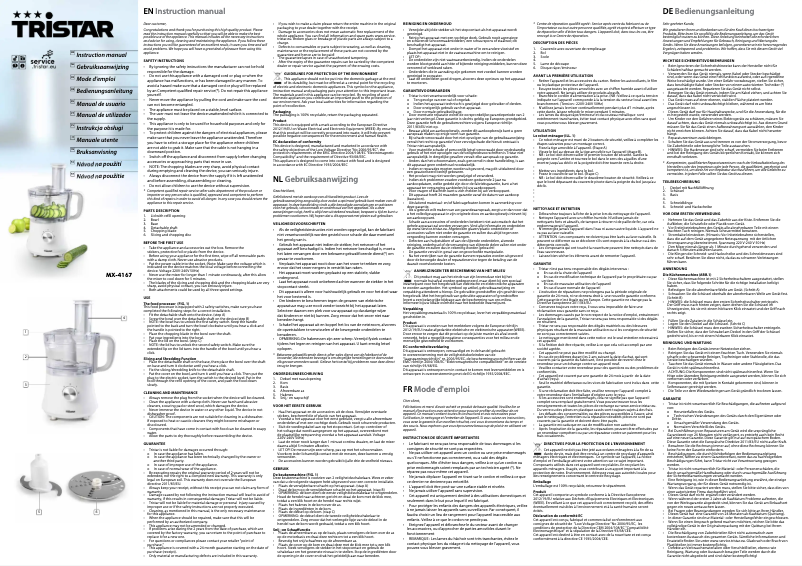 Page 1 de la notice Manuel utilisateur TriStar MX-4167