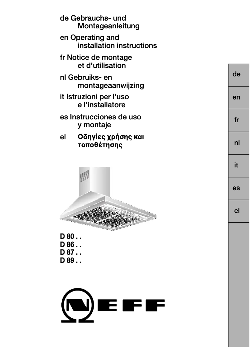 Page n°1 - Manuel utilisateur Neff D69B20W0