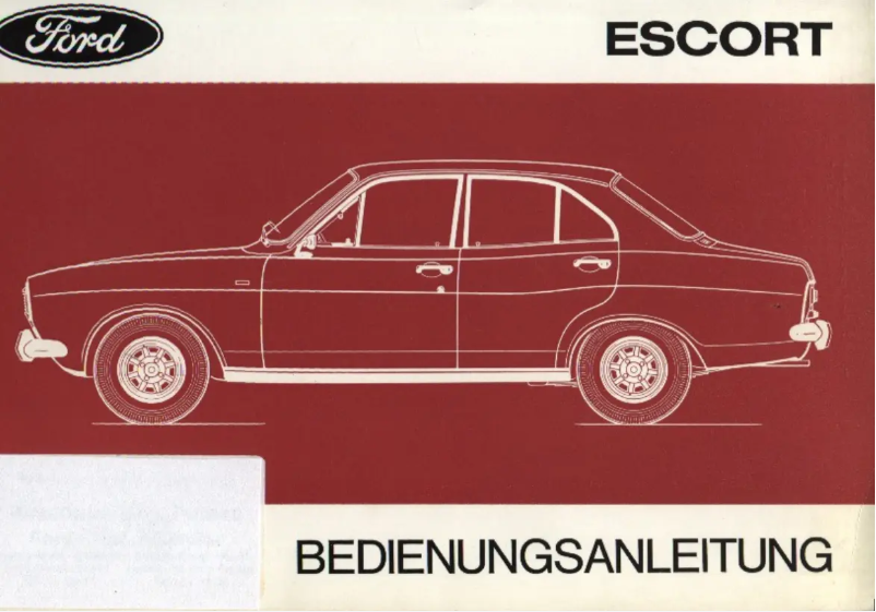 Page n°1 - Manuel utilisateur Ford Escort (1976)