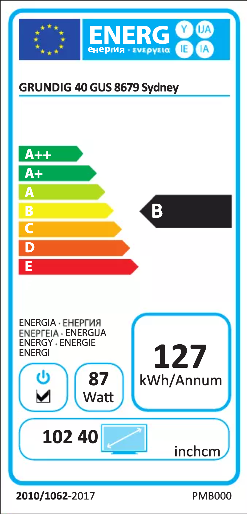 Image de la première page du manuel de l'appareil 40 GUS 8679 Sydney
