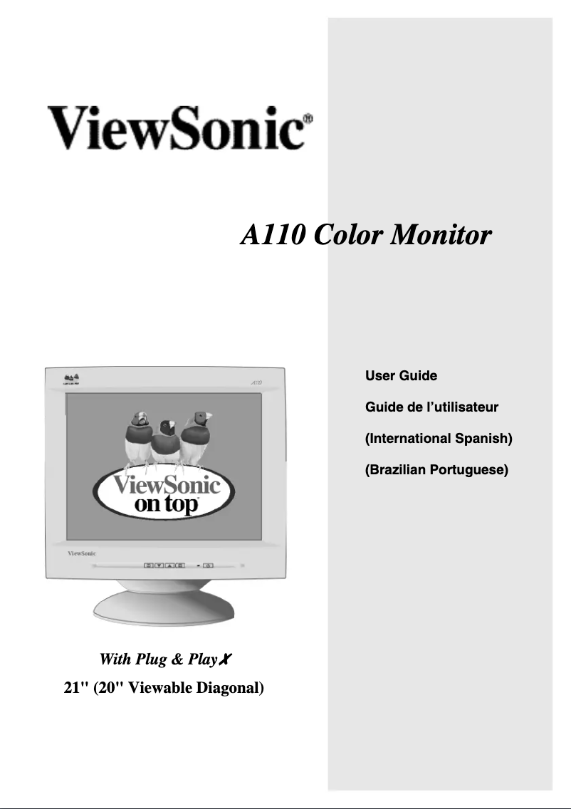 Page 1 de la notice Manuel utilisateur Viewsonic A110