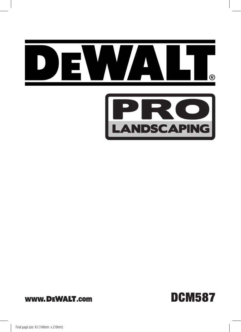 Page 1 de la notice Manuel utilisateur DeWalt DCM587