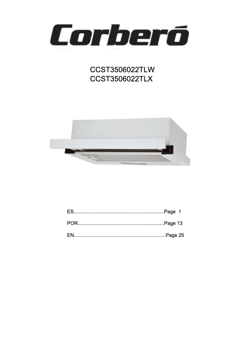 Page 1 de la notice Manuel utilisateur Corbero CCST3506022TLX