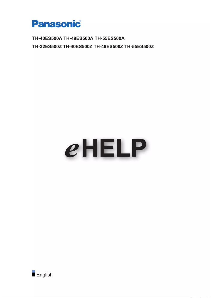 Page 1 of the manual User Manual Panasonic TH-49ES500A
