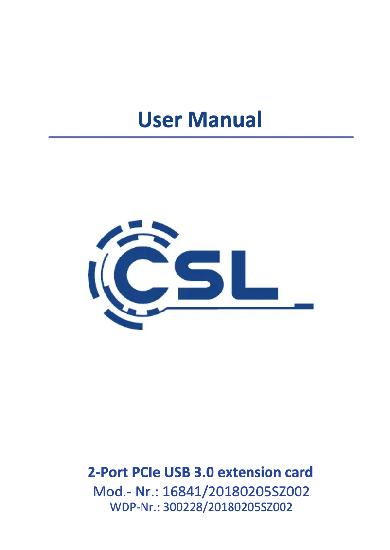 Página 1 del manual Manual de usuario CSL 300228