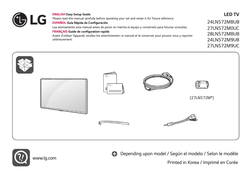 Page n°1 - Manuel utilisateur LG 27LN572M0UC