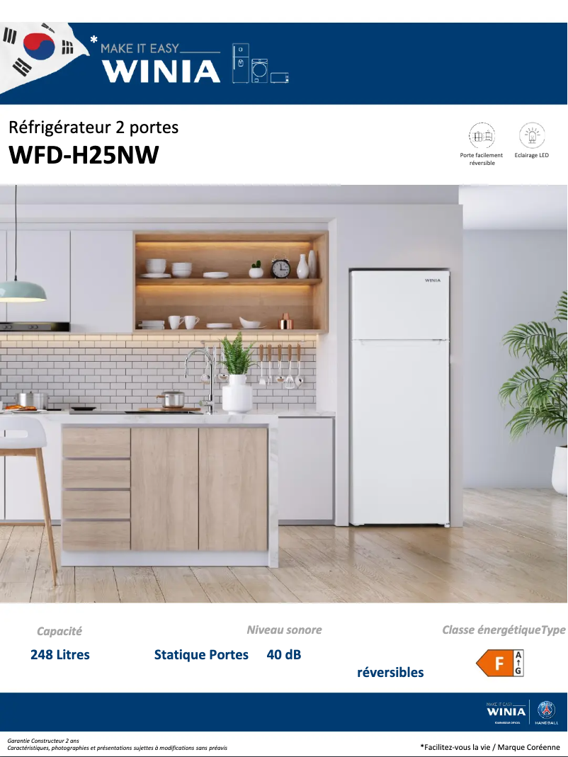 Image de la première page du manuel de l'appareil WFD-H25NW