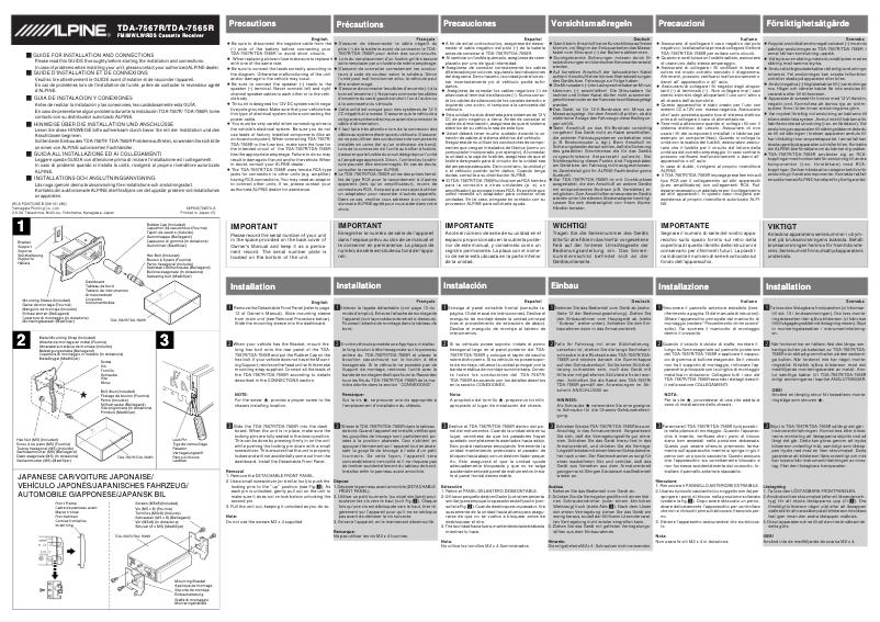 Image de la première page du manuel de l'appareil TDA-7565R