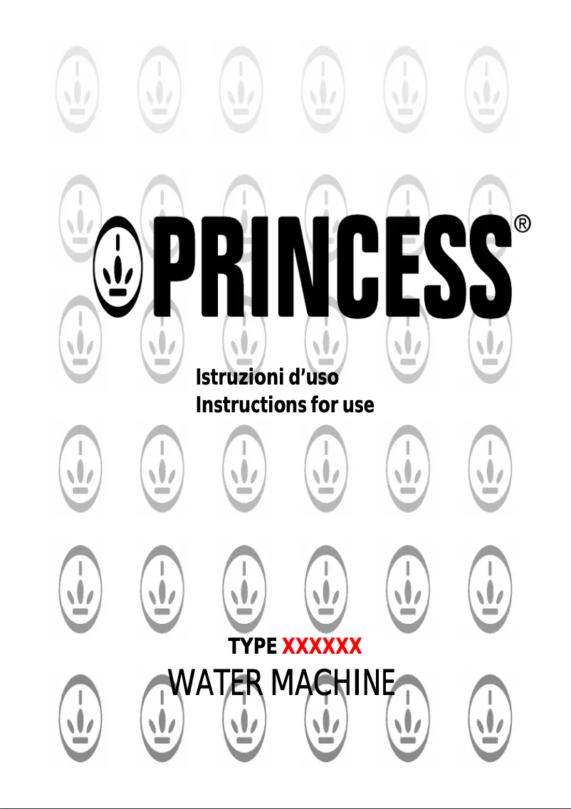 Page 1 de la notice Manuel utilisateur Princess Water Machine Mini 283002