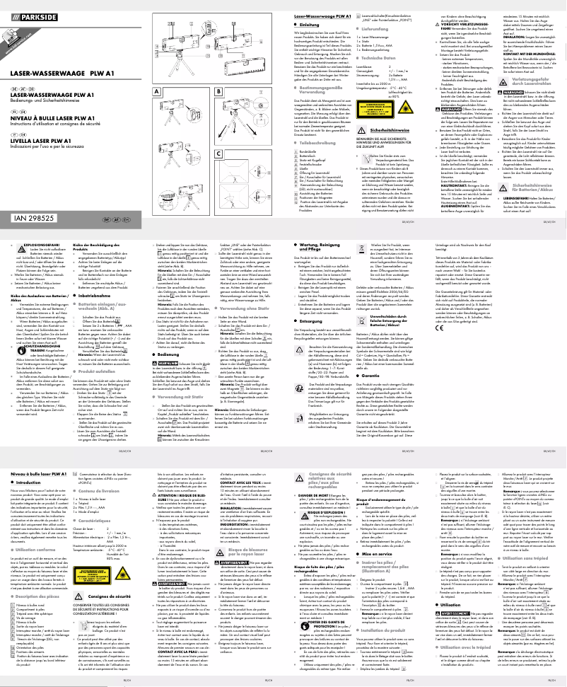 Image de la première page du manuel de l'appareil PLW A1