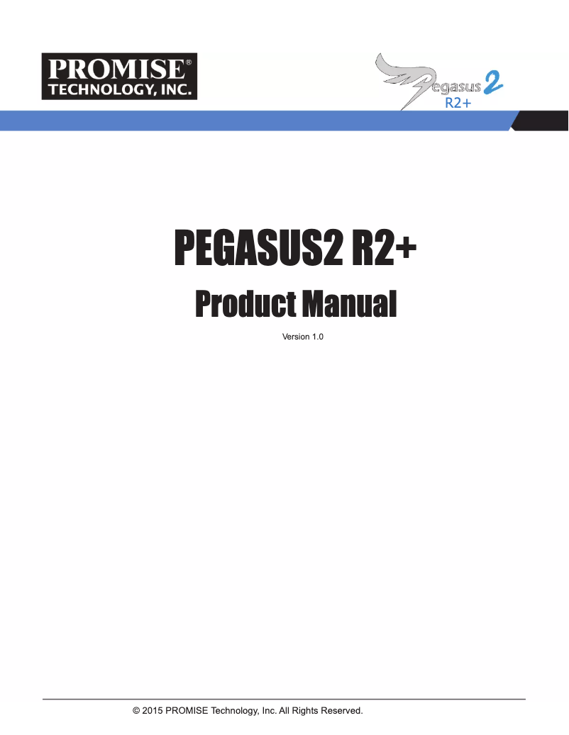Page 1 de la notice Manuel utilisateur Promise Technology Pegasus2 R2+