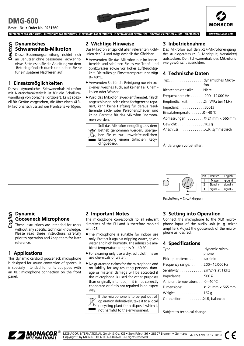 Imagen de la primera página del manual del dispositivo DMG-600