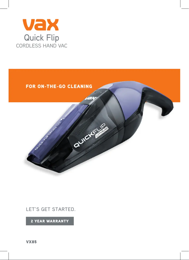 Image de la première page du manuel de l'appareil Quick Flip Handheld VX85