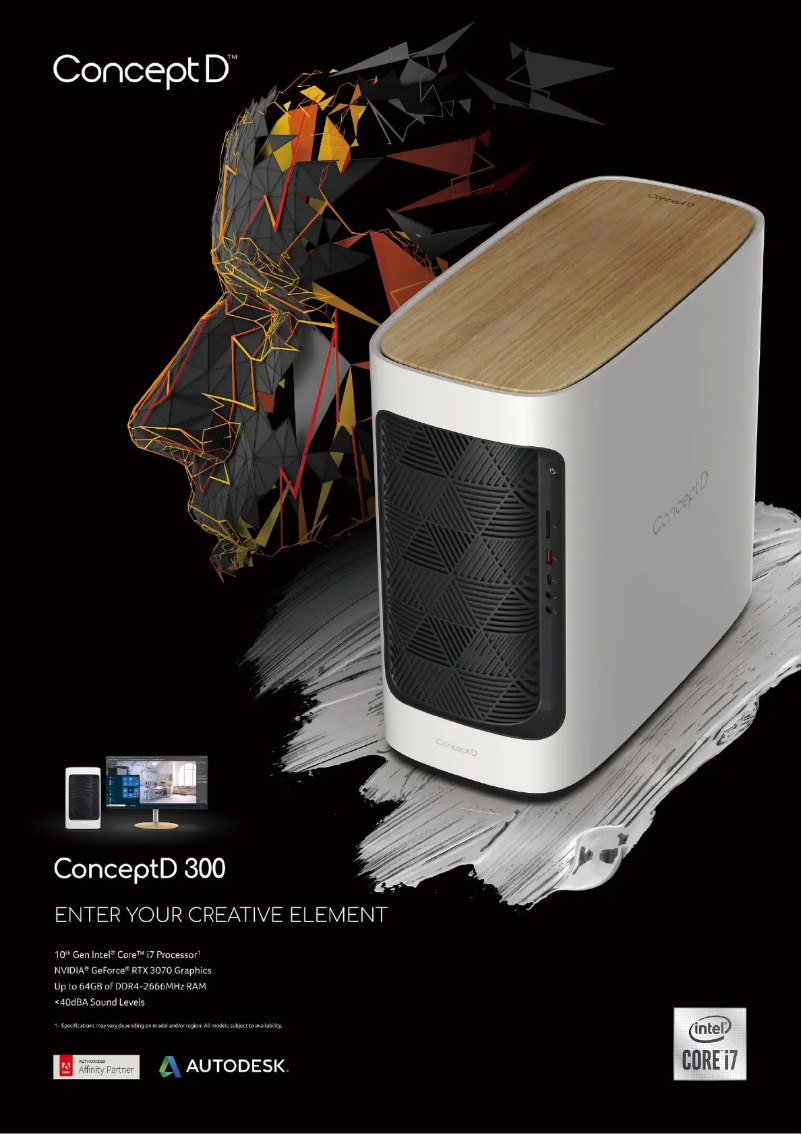 Page 1 de la notice Manuel utilisateur Acer ConceptD 300