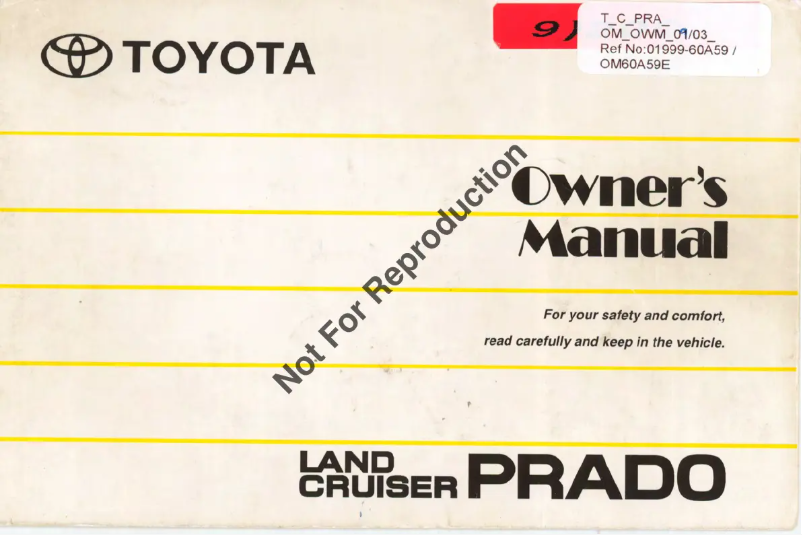 Page 1 de la notice Manuel utilisateur Toyota Land Cruiser Prado (2004)
