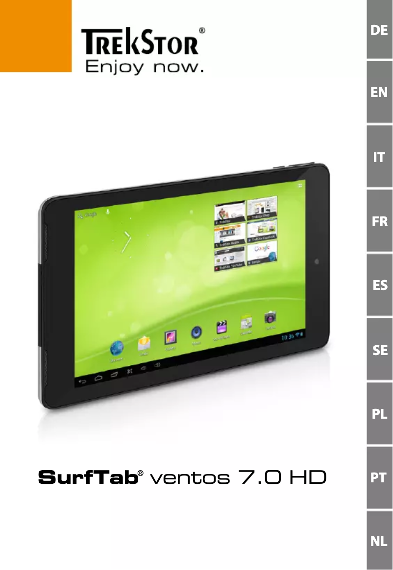 Image de la première page du manuel de l'appareil SurfTab ventos 7.0 HD