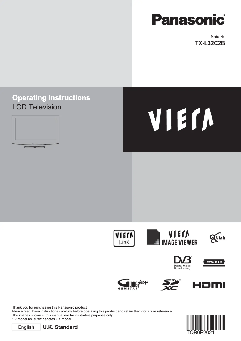 Page 1 de la notice Manuel utilisateur Panasonic Viera TX-L32C2B