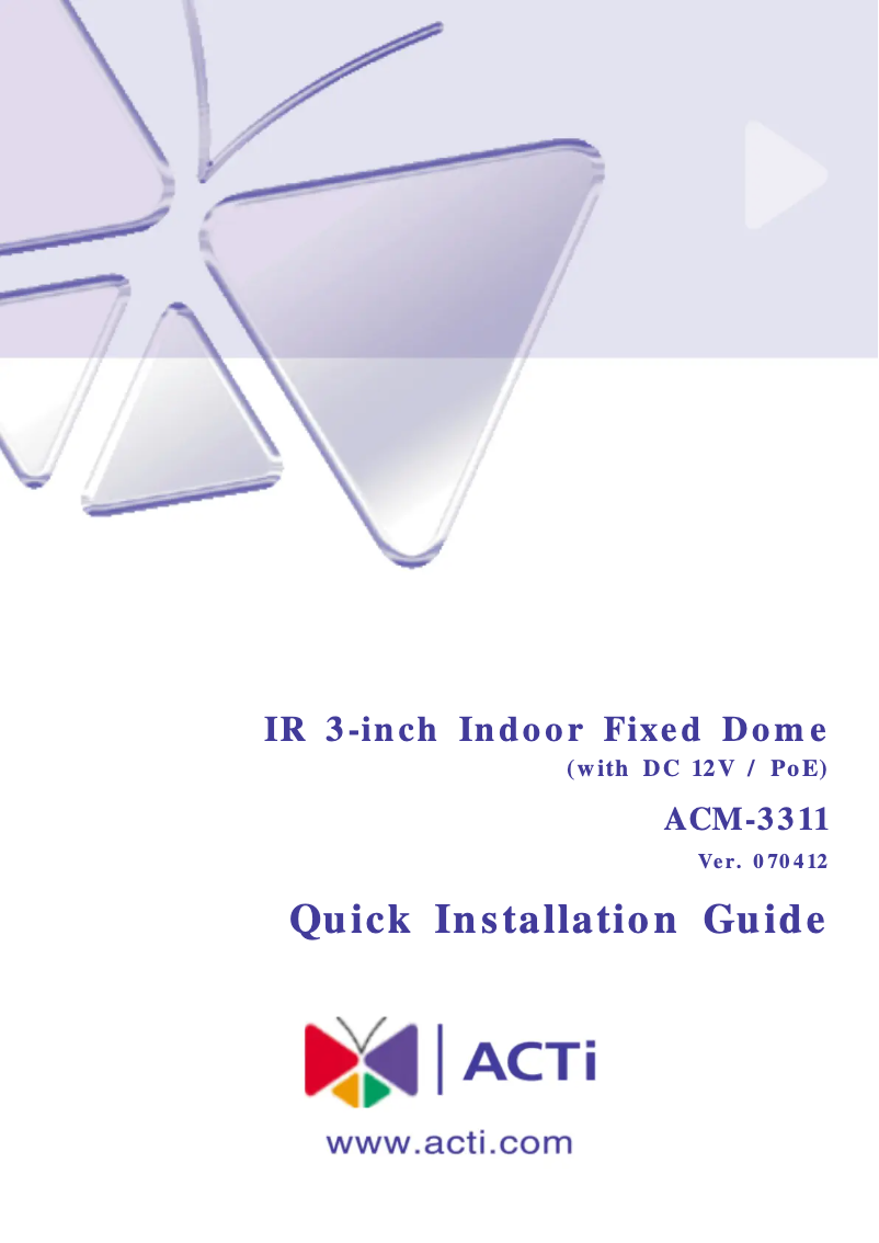 Image de la première page du manuel de l'appareil ACM-3311