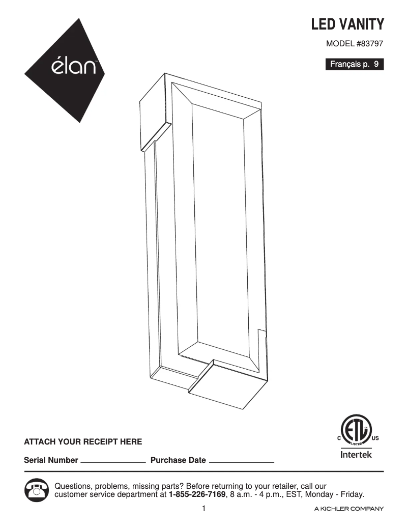 Page 1 de la notice Manuel utilisateur Elan Jaxen 83797
