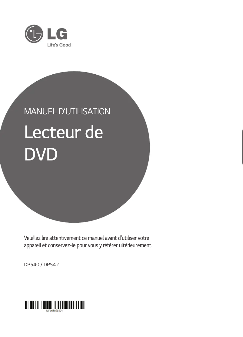 Página 1 del manual Manual de usuario LG DP540