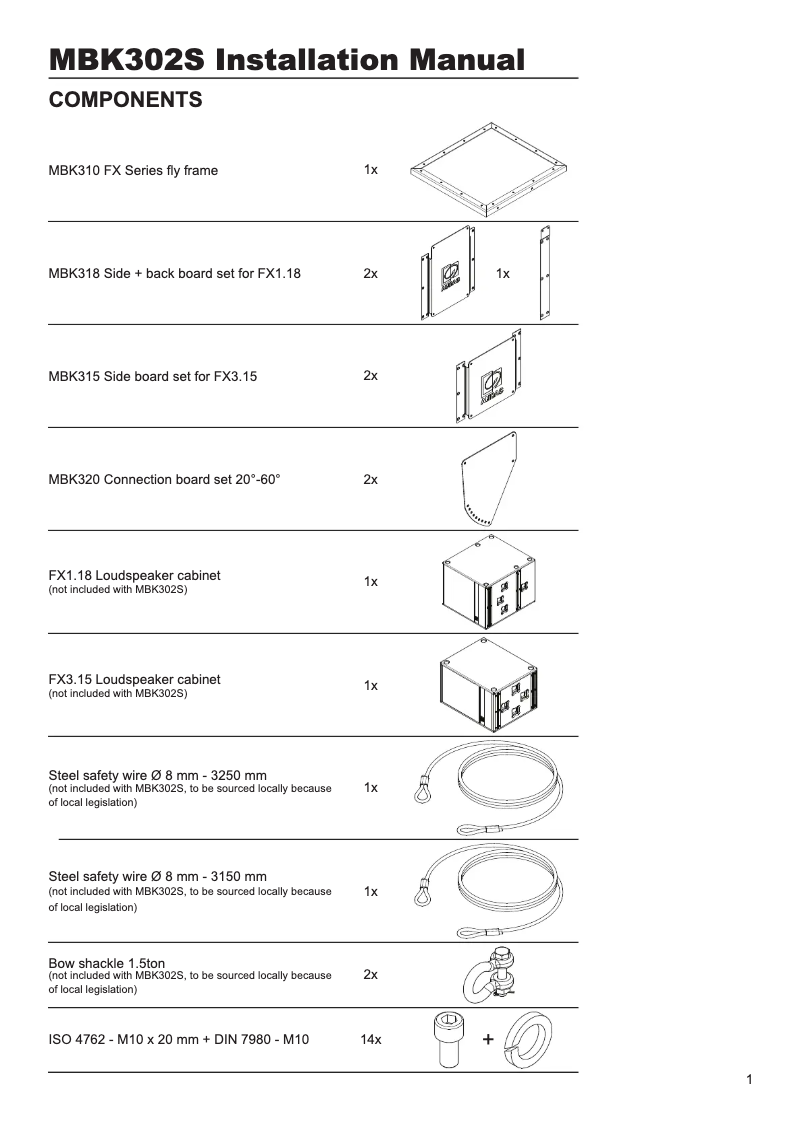 Page n°1 - Manuel utilisateur Audac MBK302S