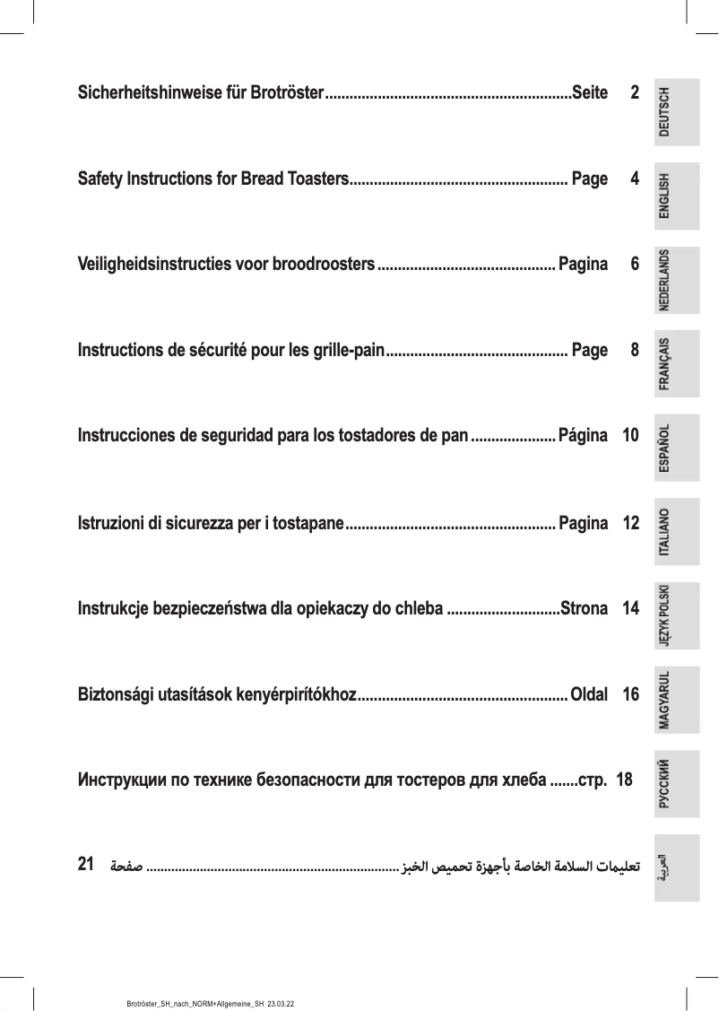 Image de la première page du manuel de l'appareil TA 1371 CB