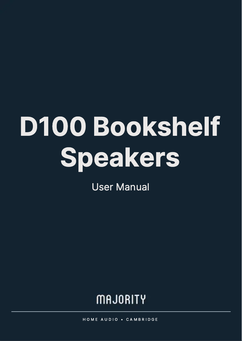 Page n°1 - Manuel utilisateur Majority D100