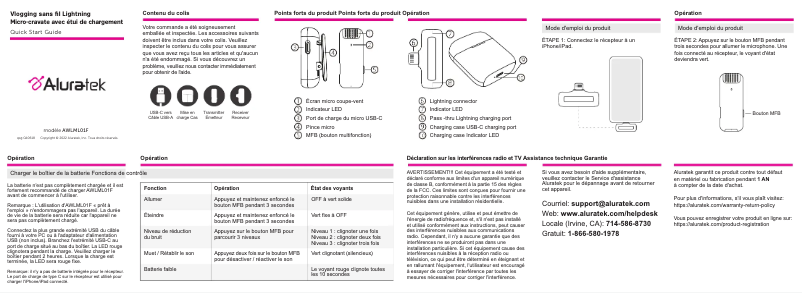 Image de la première page du manuel de l'appareil AWLML01F