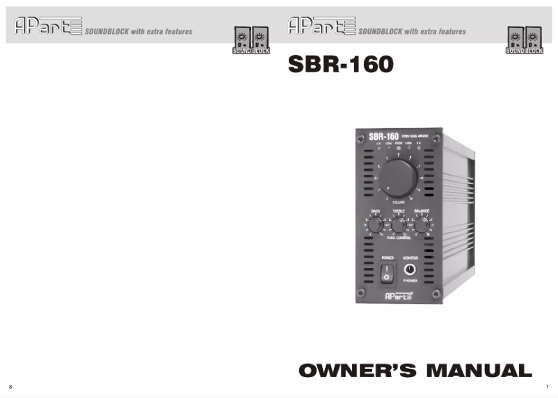 Página 1 del manual Manual de usuario APart SBR160
