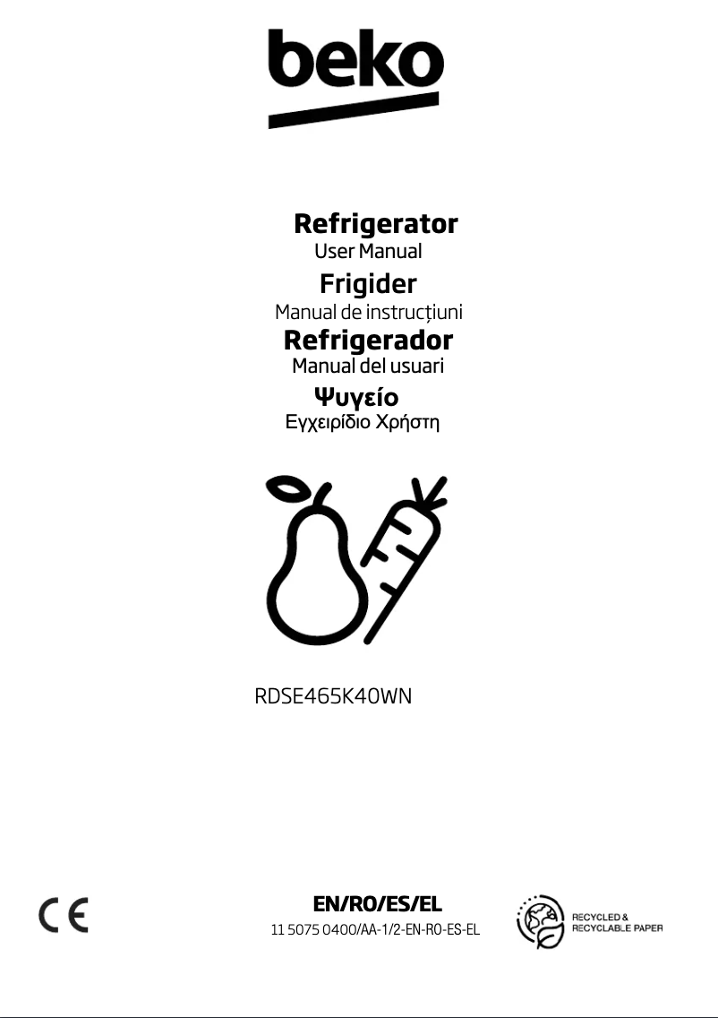 Page n°1 - Manuel utilisateur Beko RDSE465K40WN