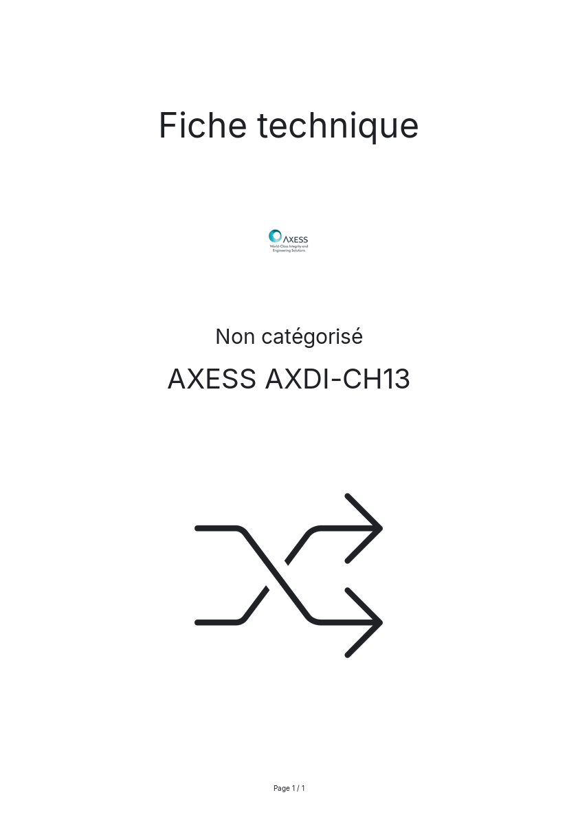Image de la première page du manuel de l'appareil AXDI-CH13