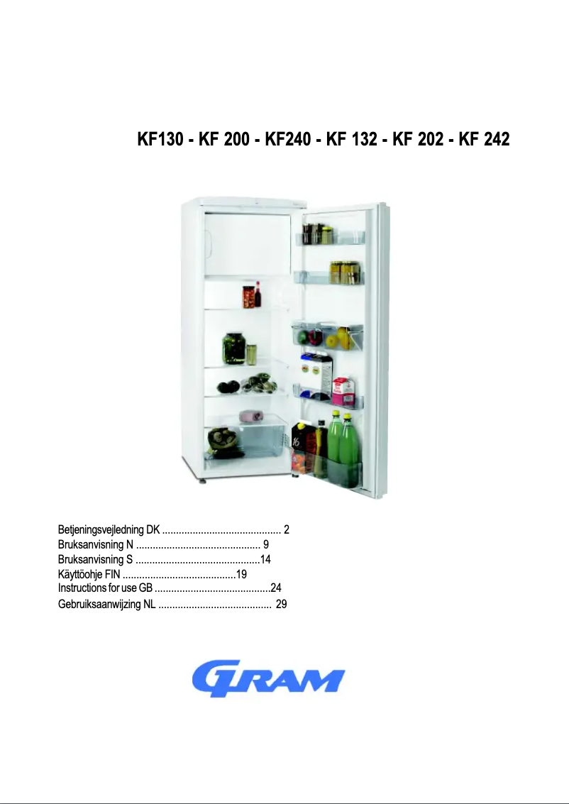 Page n°1 - Manuel utilisateur Gram KF 13202G