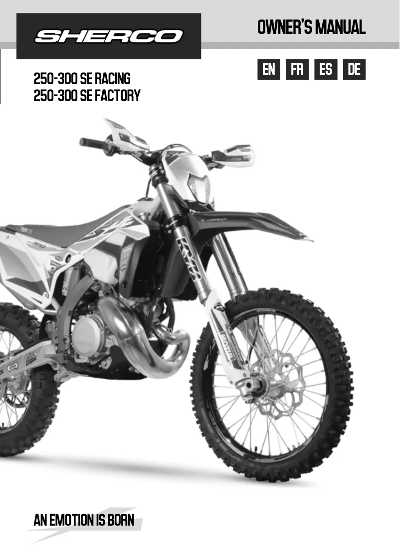 Page 1 de la notice Manuel utilisateur Sherco 300 SE (2021)